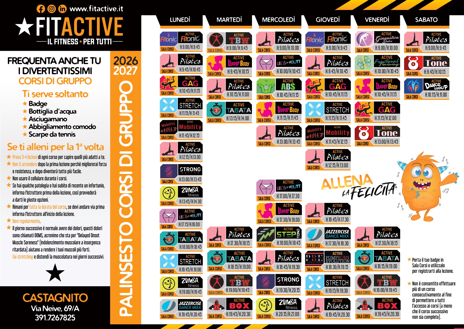 Palinsesto FitActive Castagnito
