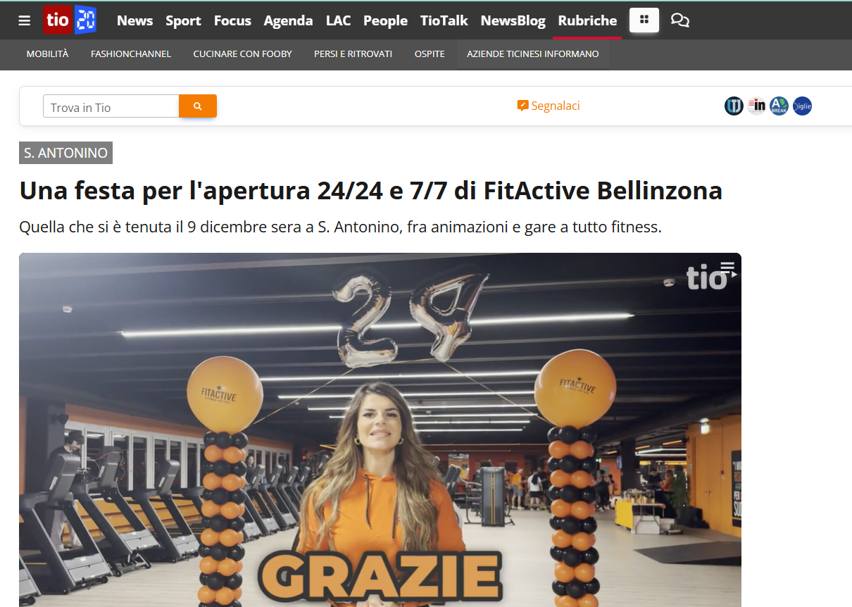FitActive Bellinzona - Articoli e rassegna stampa