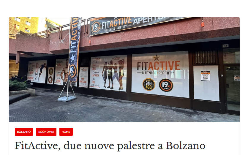 FitActive Bolzano Duca D'Aosta - Articoli e rassegna stampa